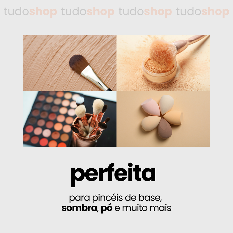 Limpador e Organizador de Pincéis para Maquiagem [KIT 3 em 1]