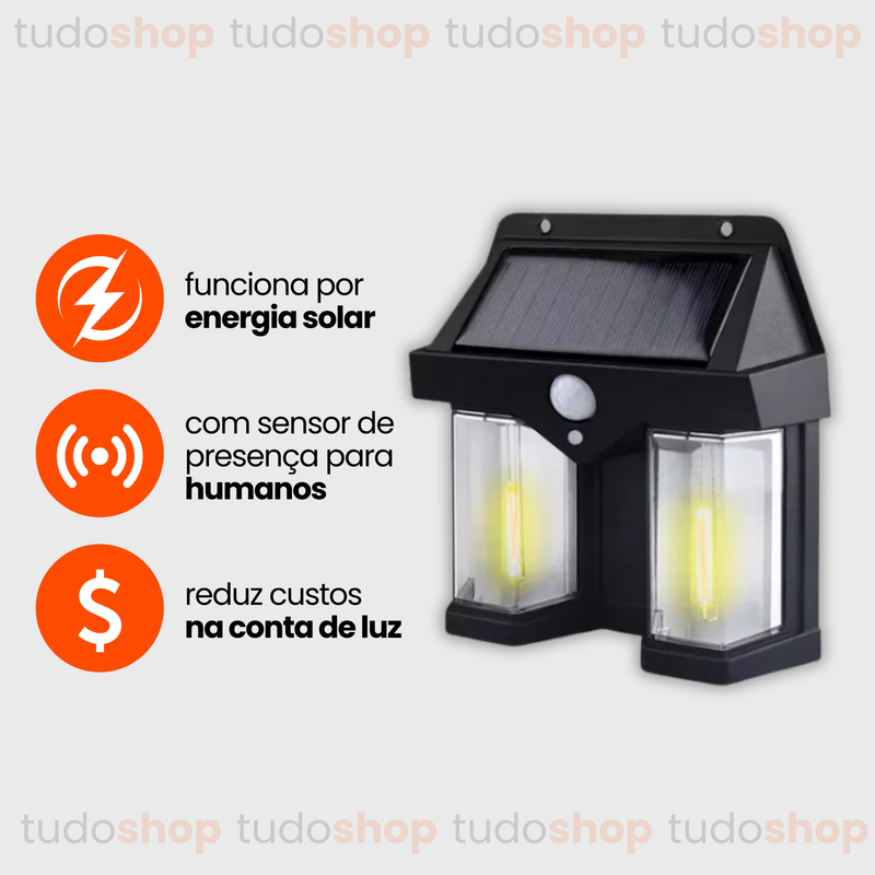 Luminária de Parede com Energia Solar